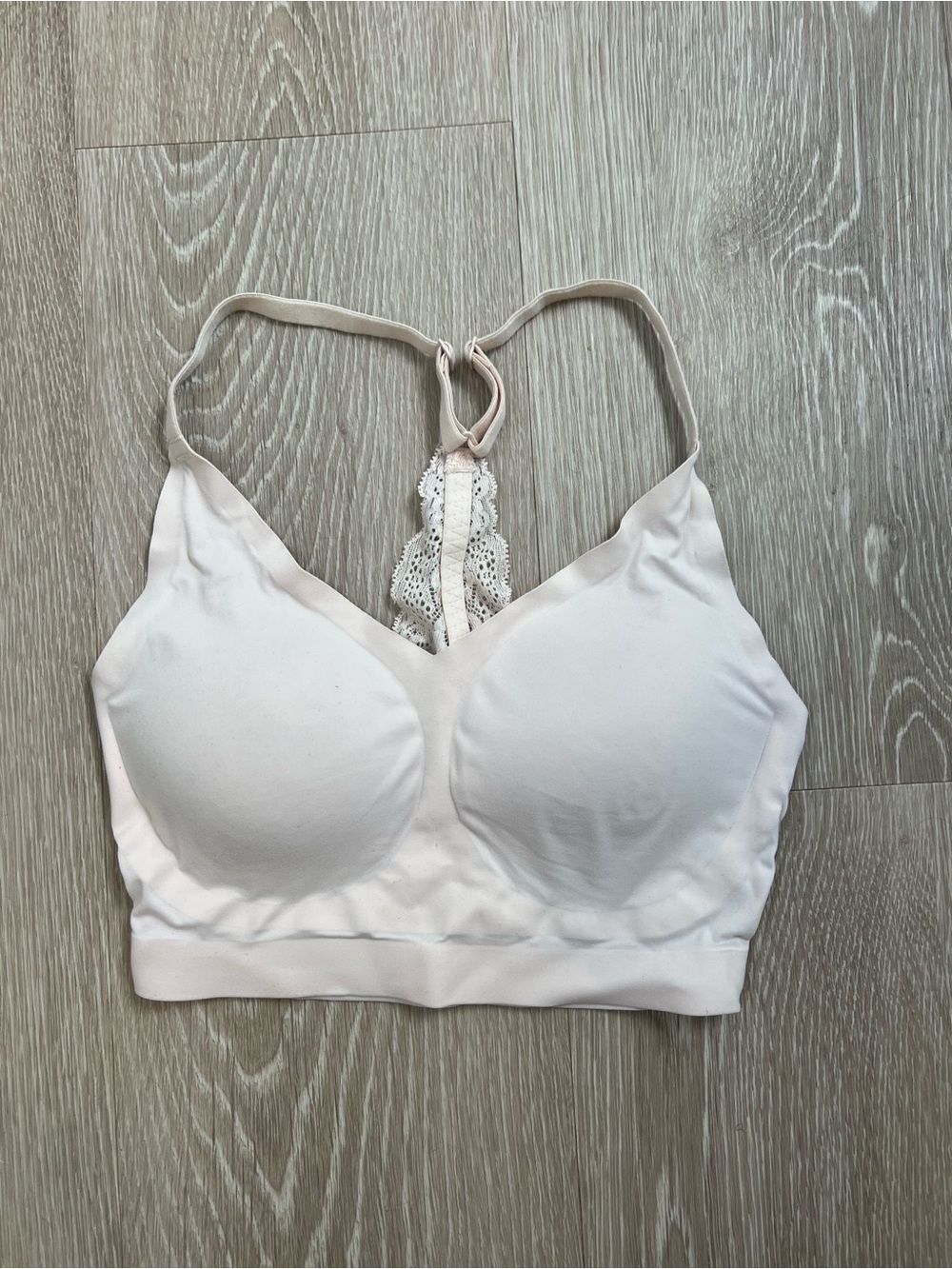 Soma Enbliss Lace Racerback Bralette Size Medium Light Pink Removable Padding